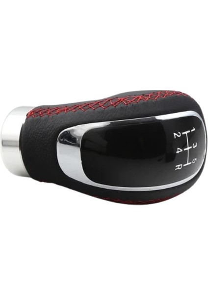 Üniversal Kırmızı Dikişli Deri Spor Görünümlü Vites Topuzu Değişen Kapaklı Aparatlı Manuel Vites Kolu ONV02