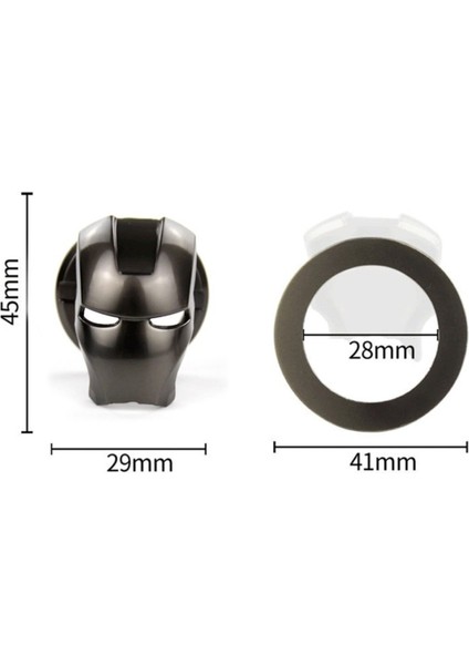 Start Stop Tuşu Kapağı Iron Man Metal Tuş Koruyucu Dekoratif Özel Çinko Alaşım Siyah