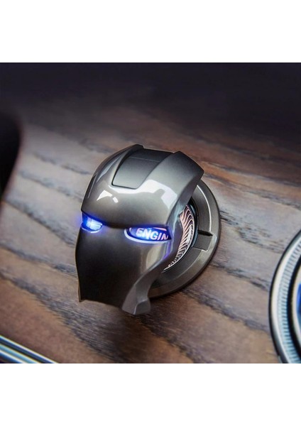 Start Stop Tuşu Kapağı Iron Man Metal Tuş Koruyucu Dekoratif Özel Çinko Alaşım Siyah