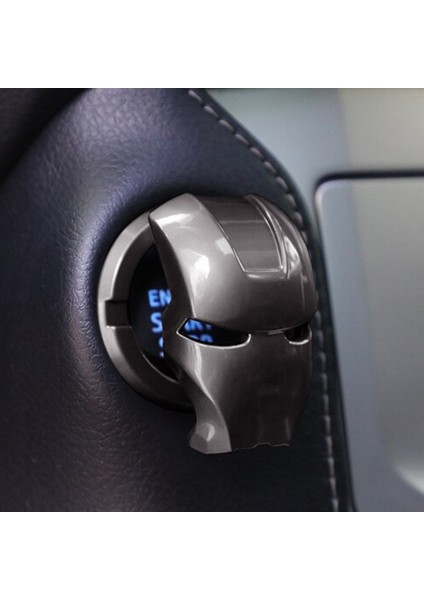 Start Stop Tuşu Kapağı Iron Man Metal Tuş Koruyucu Dekoratif Özel Çinko Alaşım Siyah