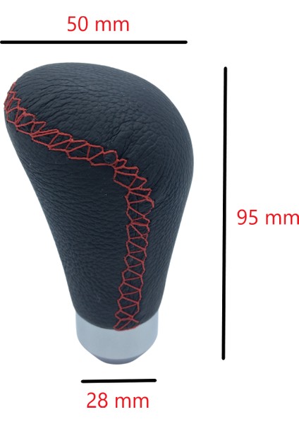 Üniversal Kırmızı Dikişli Deri Spor Görünümlü Vites Topuzu Aparatlı Manuel Vites Kolu ONV230 fırsatları