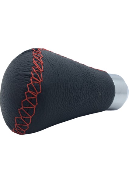 Üniversal Kırmızı Dikişli Deri Spor Görünümlü Vites Topuzu Aparatlı Manuel Vites Kolu ONV230