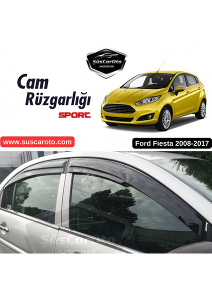 Ford Fiesta 2008-2017 Uyumlu Mugen Cam Rüzgarlığı Seti Piano Black 4'lü Ithal