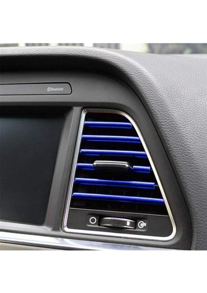 Araç Içi Klima Havalandırma Izgarası Dekoratif Şerit Trim Seti Mavi fiyatları