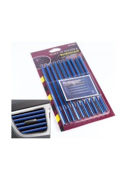 Araç Içi Klima Havalandırma Izgarası Dekoratif Şerit Trim Seti Mavi