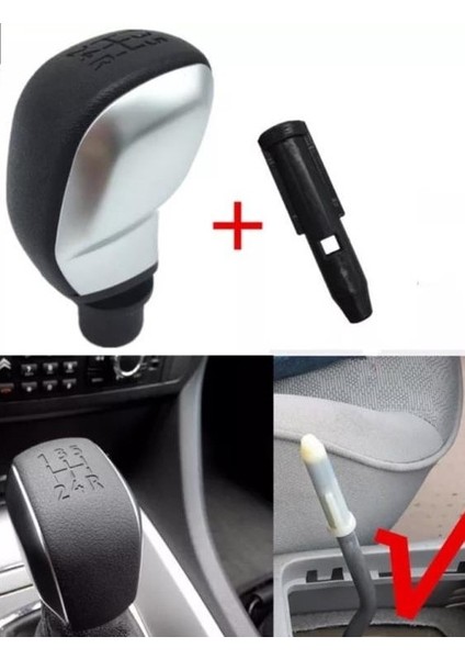 Her Araca Uyumlu Üniversal Spor Görünümlü Vites Topuzu Aparatlı Bej
