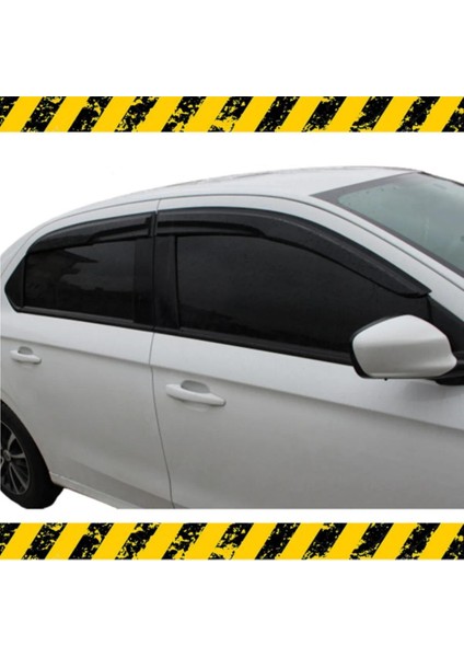 Peugeot 301 2012-2019 Uyumlu Mugen Cam Rüzgarlığı Seti Piano Black 4'lü Ithal