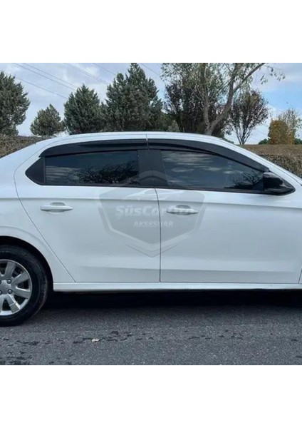 Peugeot 301 2012-2019 Uyumlu Mugen Cam Rüzgarlığı Seti Piano Black 4'lü Ithal