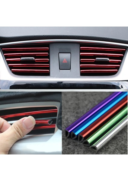 Araç Içi Klima Havalandırma Izgarası Dekoratif Şerit Trim Seti Mor