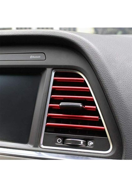 Araç Içi Klima Havalandırma Izgarası Dekoratif Şerit Trim Seti Kırmızı fiyatları