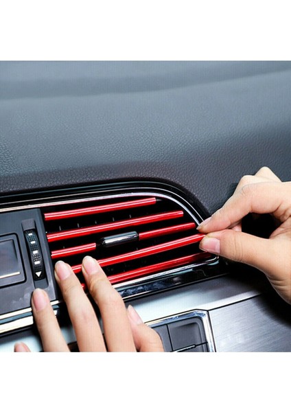 Araç Içi Klima Havalandırma Izgarası Dekoratif Şerit Trim Seti Kırmızı fırsatları