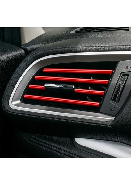 Araç Içi Klima Havalandırma Izgarası Dekoratif Şerit Trim Seti Kırmızı indirimleri