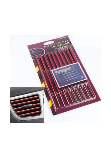 Araç Içi Klima Havalandırma Izgarası Dekoratif Şerit Trim Seti Kırmızı