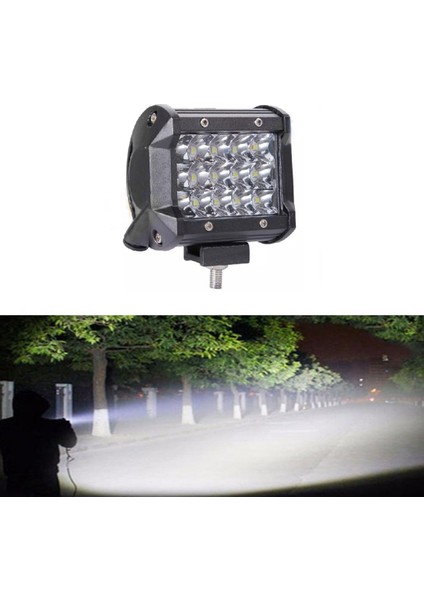 Off Road LED Lamba Delici Yayıcı Beyaz Kare Sis Farı Projektör 45W 12 LED Metal Arazi Çalışma Lambası 1 Adet ONP0474