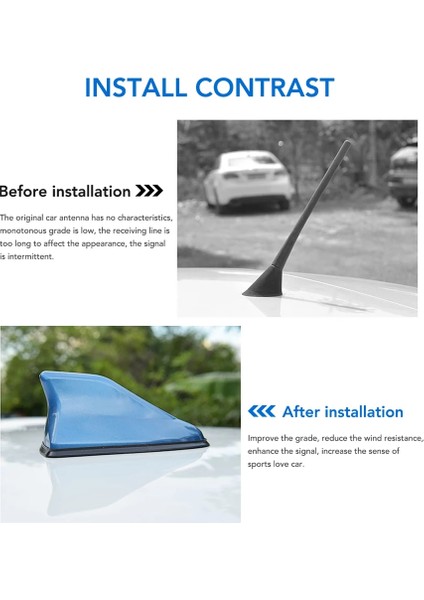 Yeni Tip Elektrikli Balık Sırtı Köpekbalığı Balina Anten Siyah Tavan Anteni indirimleri