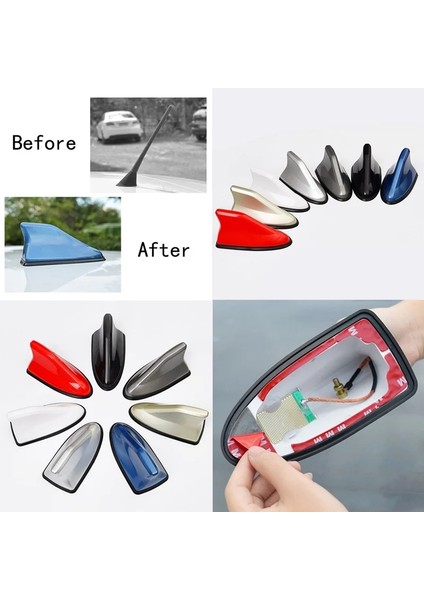 Yeni Tip Elektrikli Balık Sırtı Köpekbalığı Balina Anten Siyah Tavan Anteni