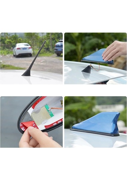 Yeni Tip Elektrikli Balık Sırtı Köpekbalığı Balina Anten Siyah Tavan Anteni