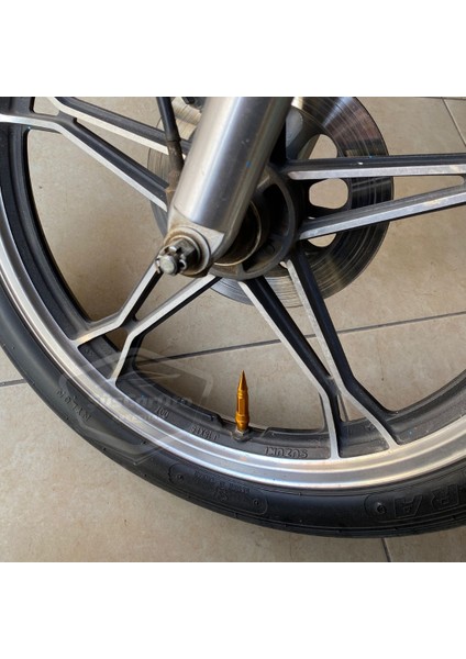 Sivri Sibop Kapağı Mermi Sibop Kapağı Araba Motosiklet Bisiklet Metal 4 Lü Set Altın Sarı