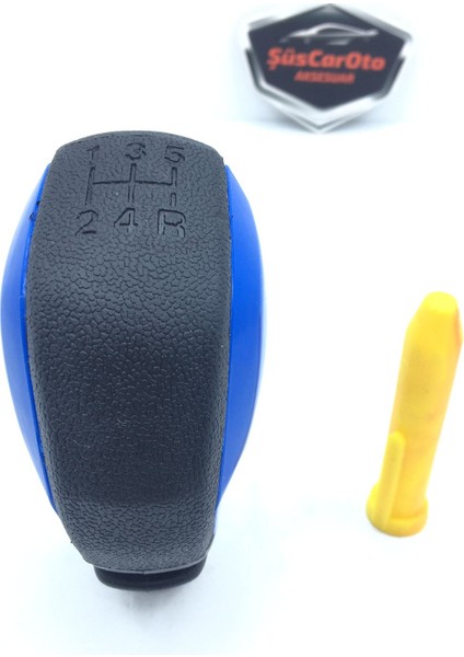 Her Araca Uyumlu Üniversal Spor Görünümlü Vites Topuzu Aparatlı Mavi modelleri