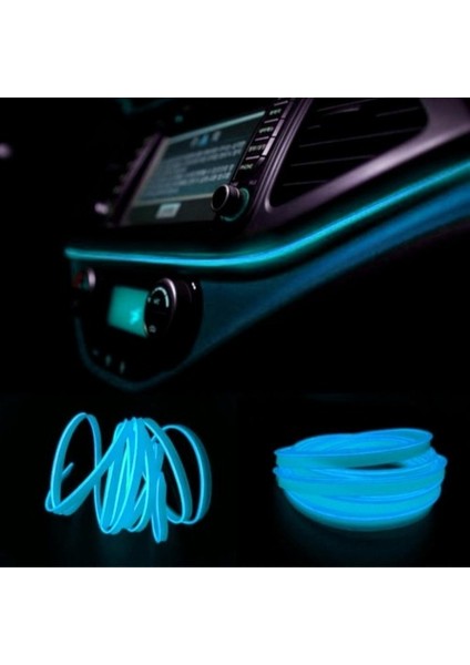Araç Araba Içi Torpido Ledi Renkli Ip Neon LED 2 Metre Buz Mavi fiyatları