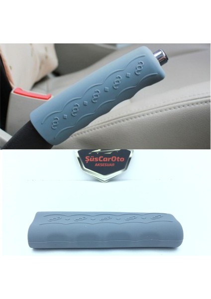 Carub Silikon El Freni Kılıfı El Freni Koruyucusu Silikon Gri