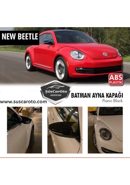 Vw New Beetle 2011-2019 Batman Yarasa Ayna Kapağı Piano Black Abs Plastik
