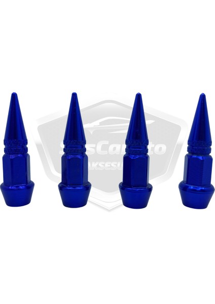 Sivri Sibop Kapağı Mermi Sibop Kapağı Araba Motosiklet Bisiklet Metal 4 Lü Set Mavi fiyatları