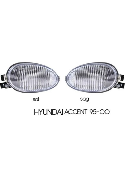 Hyundai Accent Yumurta Kasa 95-00 Sis Lambası Takımı Beyaz 2 Adet