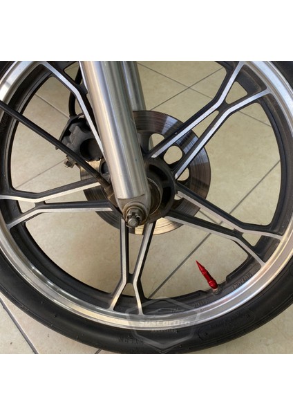 Sivri Sibop Kapağı Mermi Sibop Kapağı Araba Motosiklet Bisiklet Metal 4 Lü Set Kırmızı indirimleri