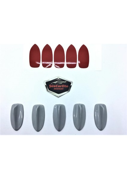 5 Li Mini Shark Balina Anten Seti Balık Sırtı Süs Anten Gri fırsatları