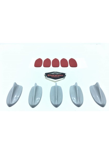 5 Li Mini Shark Balina Anten Seti Balık Sırtı Süs Anten Gri indirimleri