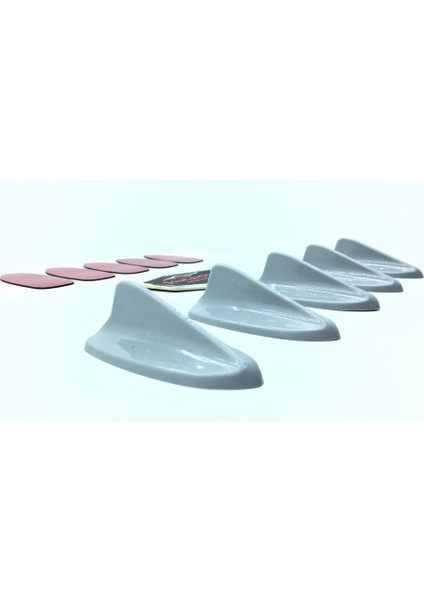5 Li Mini Shark Balina Anten Seti Balık Sırtı Süs Anten Gri