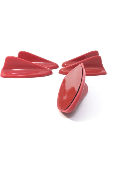 5 Li Mini Shark Balina Anten Seti Balık Sırtı Süs Anten Kırmızı