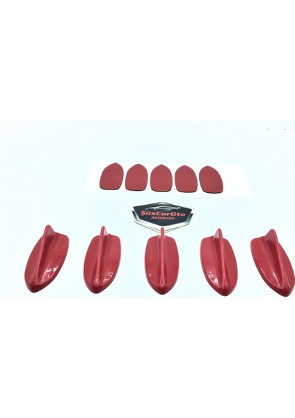 5 Li Mini Shark Balina Anten Seti Balık Sırtı Süs Anten Kırmızı modelleri