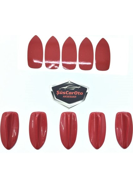 5 Li Mini Shark Balina Anten Seti Balık Sırtı Süs Anten Kırmızı indirimleri