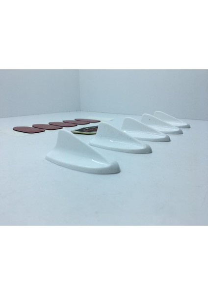 5 Li Mini Shark Balina Anten Seti Balık Sırtı Süs Anten Beyaz