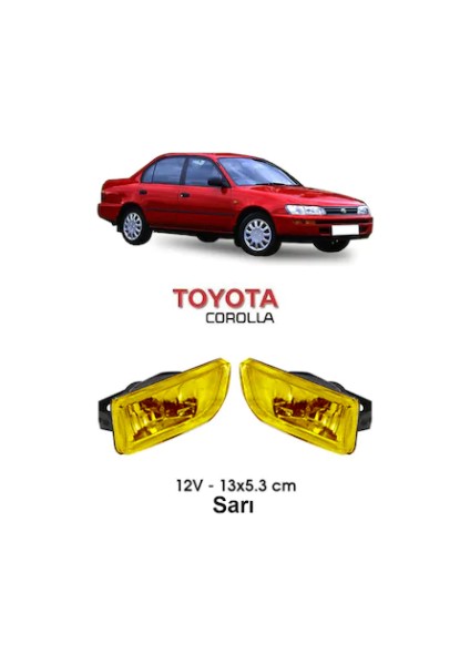 Carub Efsane Kasa Toyota Tip Sis Lambası 12V Sarı 2 Adet(Emark Belgeli)