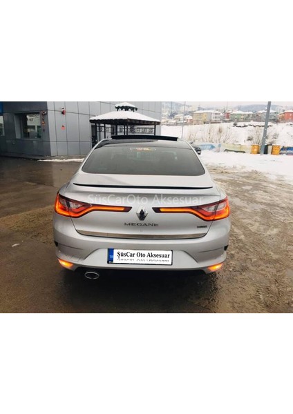 Renault Megane 4 Sedan Kasa Bagaj Üstü Spoiler Piano Black-Beyaz
