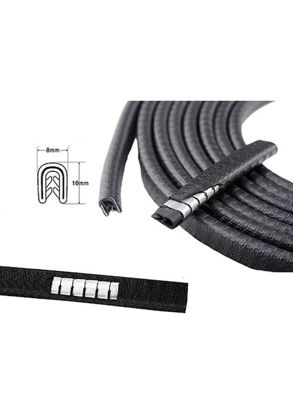 Araç Kapı Koruma Fitili Çarpma Çizik Önleyici Fitil U Tip Siyah 5 Metre modelleri