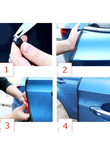 Araç Kapı Koruma Fitili Çarpma Çizik Önleyici Fitil U Tip Siyah 5 Metre