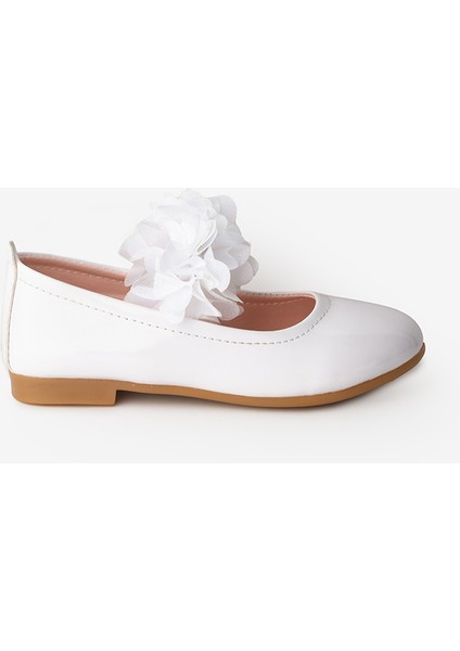 Beyaz Tül Çiçekli Kız Çocuk Ayakkabı indirimleri