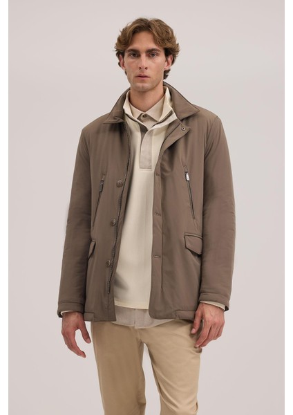 Bej Comfort Fit Bebe Yaka Fermuarlı Mont fiyatları