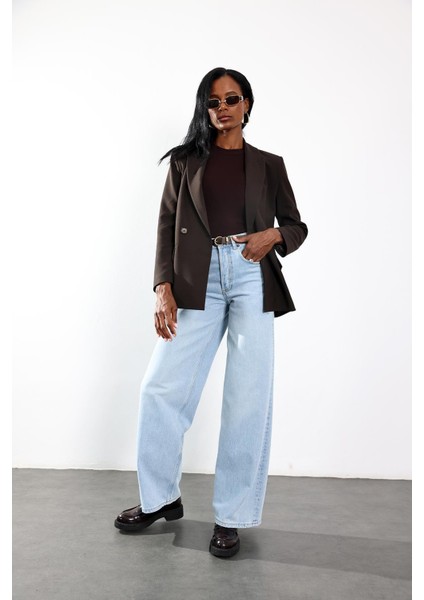 Acı Kahve Çift Düğmeli Blazer Ceket 17165 fiyatları