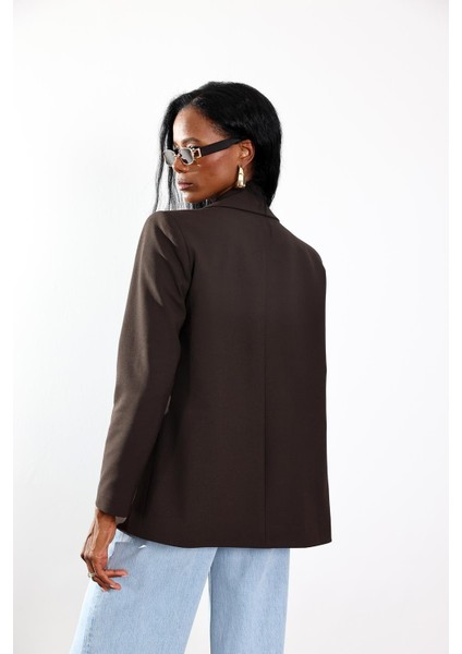 Acı Kahve Çift Düğmeli Blazer Ceket 17165 indirimleri