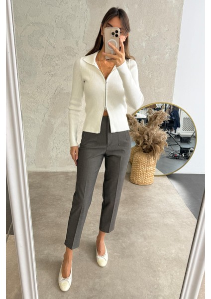 Efektli Kahve Flatolu Pantolon 5113