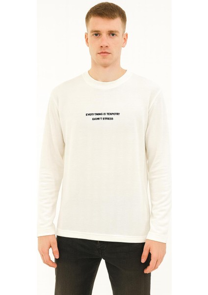 Erkek Slim Fit Uzun Kol Sıfır Yaka SWEATSHIRT-7391