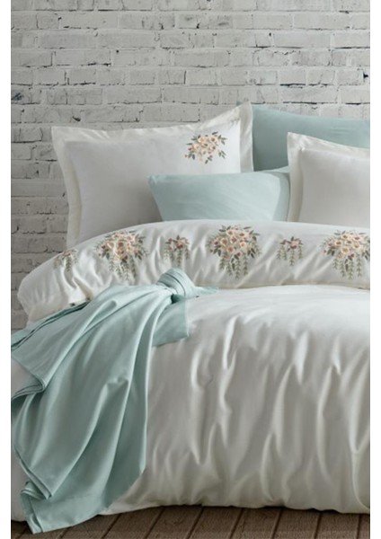 Fiona Pamuk Saten Nakışlı Nevresim Takımı Ekru fiyatları