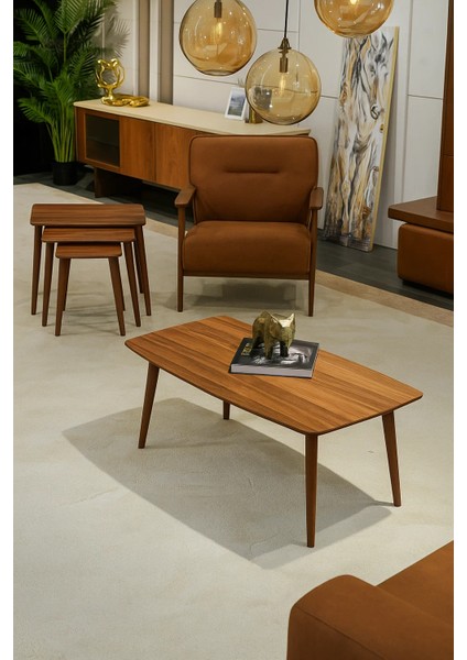 Istanbul Orta Sehpa ve 3'lü Zigon Sehpa Seti %100 Mdf Urartu modelleri