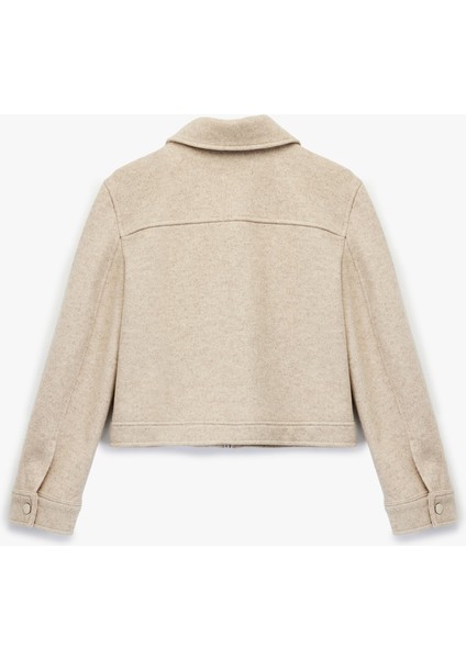 Cepli Uzun Kollu Fermuarlı Crop Kaşe Mont fiyatları