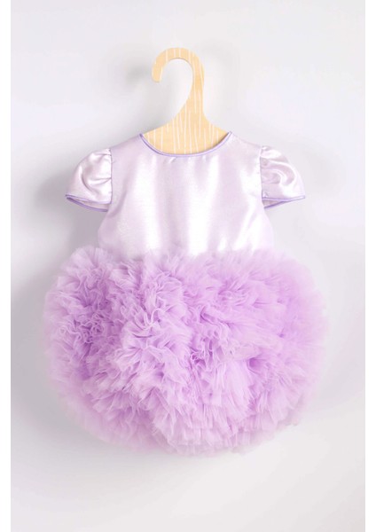 Lila Kısa Kollu Tütülü Bebek Prenses Elbise - Lina fırsatları